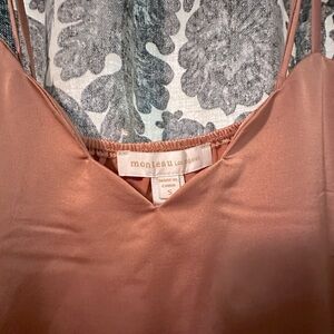 Silky spaghetti strap top with scallop neckline